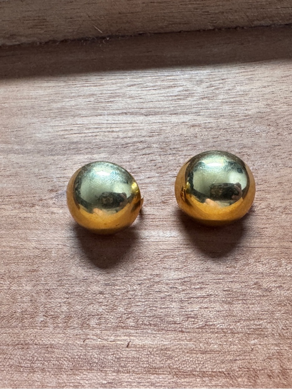 Vintage Corocraft Gold Tone Dome Button Clip-On Earrings